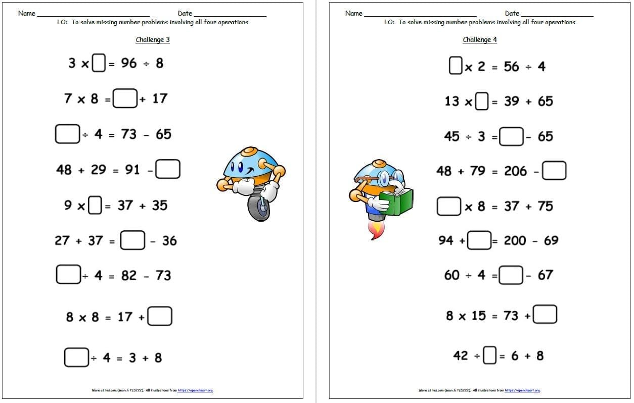 KS2 Y3 Y4 Over 100 Differentiated Word Problems Mixed Operations