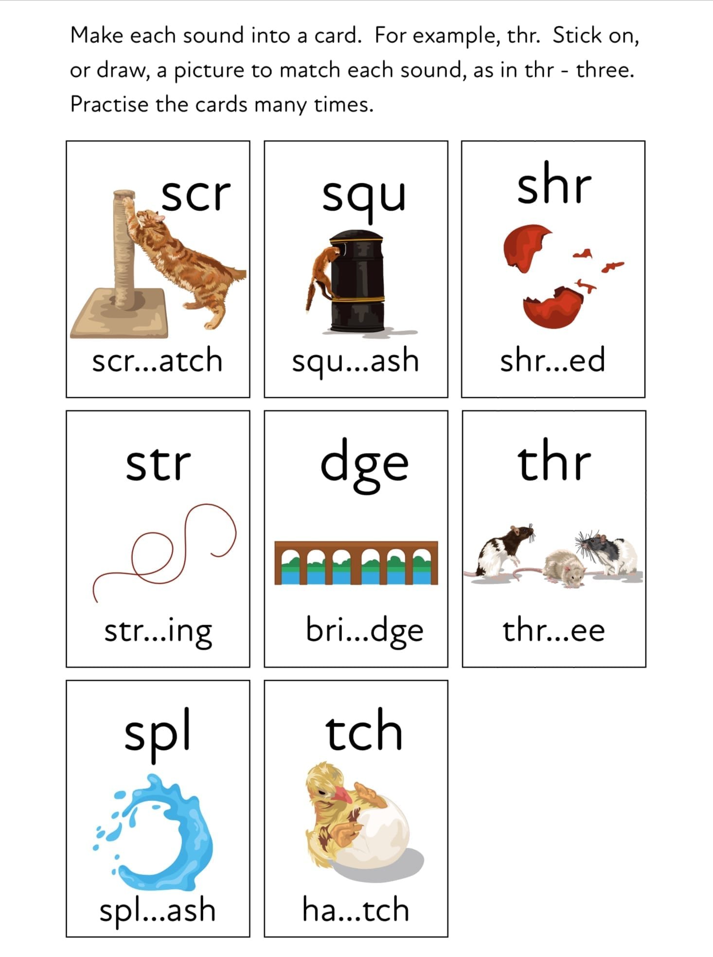 3 Letter Blends Worksheets Free