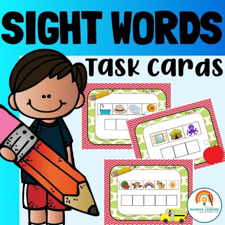 Teach Fry's First 100 Sight Words: Kindergarten Sight Words Task Cards