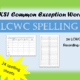 KS1 spelling resources with LCWC grids.