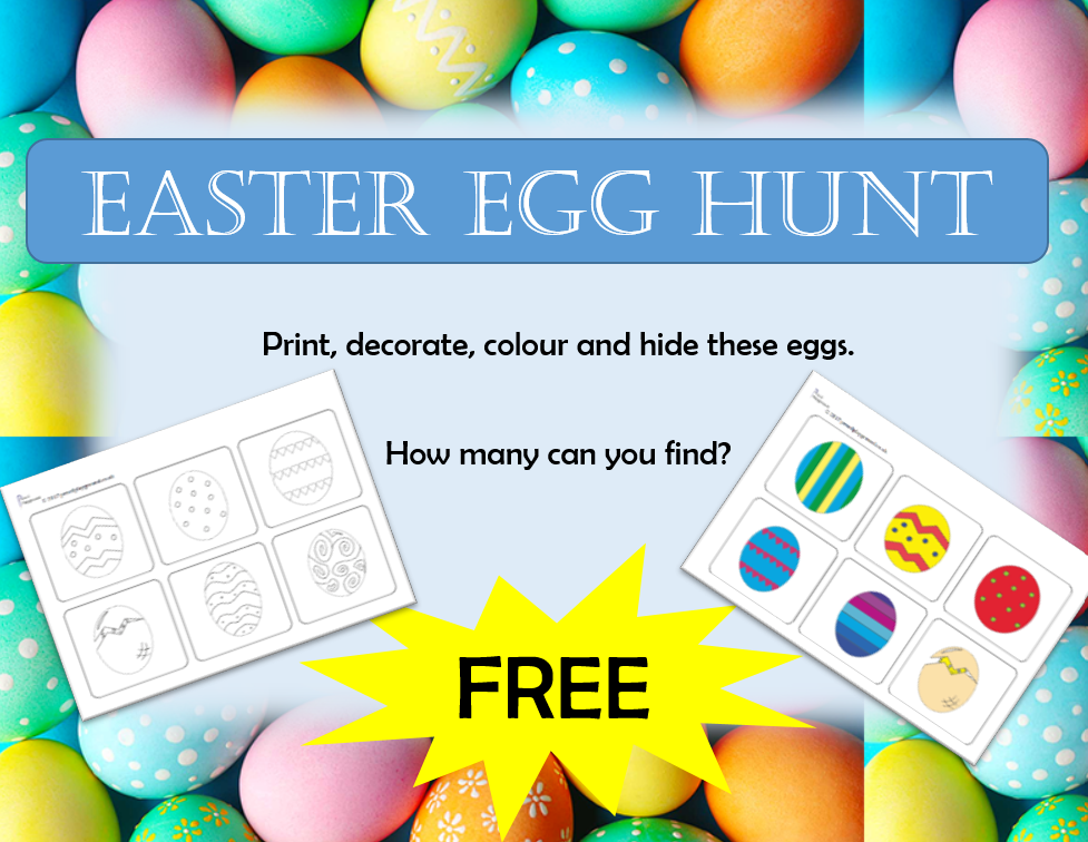 Promotional image for a free Easter egg hunt activity.