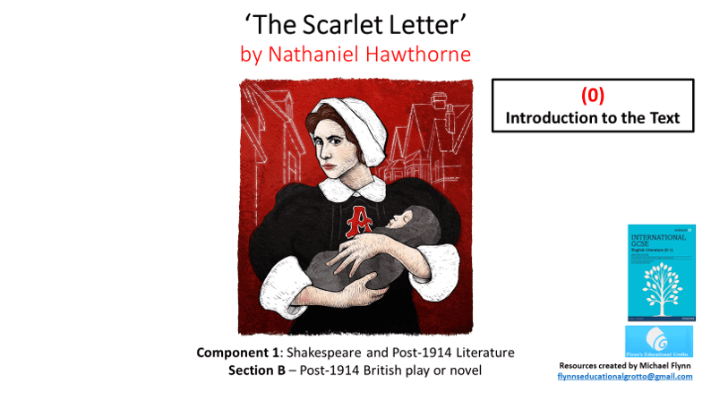 Scarlet Letter book cover, educational material.