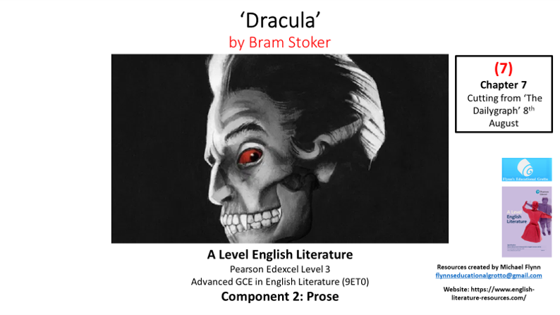 Dracula illustration for A Level English Literature study guide.