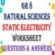 GR 8 NATURAL SCIENCES STATIC ELECTRICITY WORKSHEET (QUESTIONS & ANSWERS)