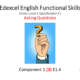 Edexcel English skills question mark graphic.