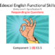 Edexcel Functional Skills English poster with hand gesture illustration.