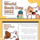 World Book Day 2022 celebration illustration with cute characters.