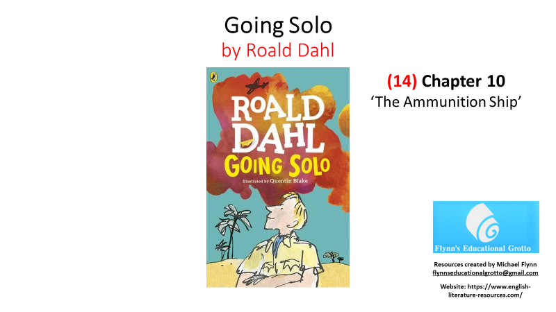 Roald Dahl's 'Going Solo' book cover with Chapter 10 title.