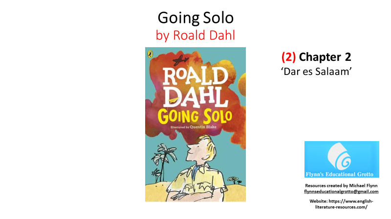 Cover of 'Going Solo' by Roald Dahl, Chapter 2 presentation.