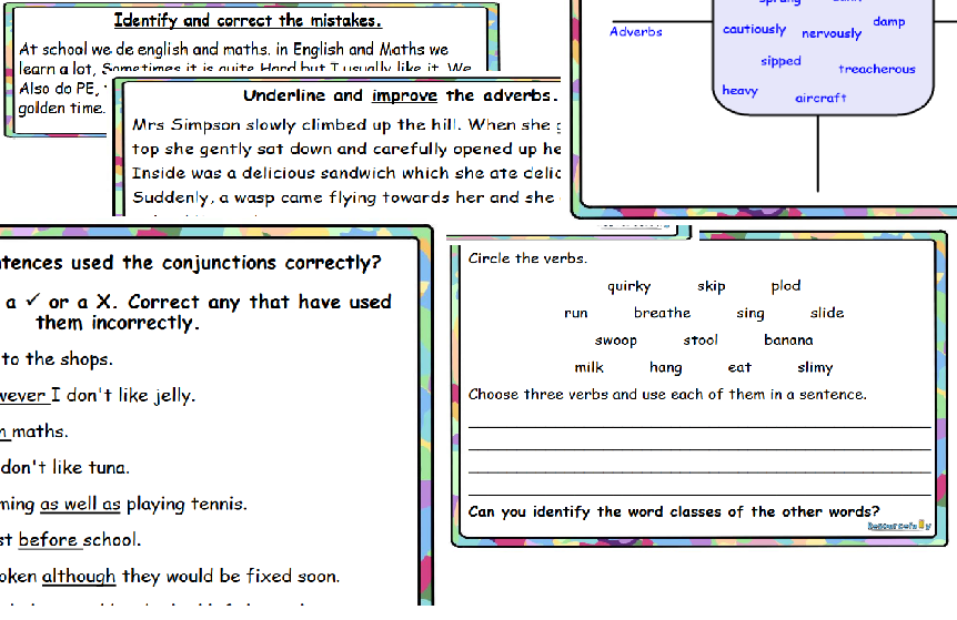 English grammar worksheet with exercises and instructions.