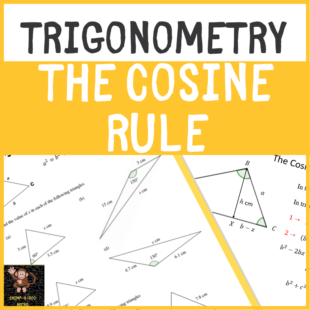 Educational poster on Trigonometry and the Cosine Rule.