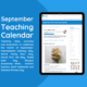 September educational calendar on tablet displaying key dates.