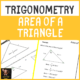 Educational trigonometry poster on triangle area calculation.