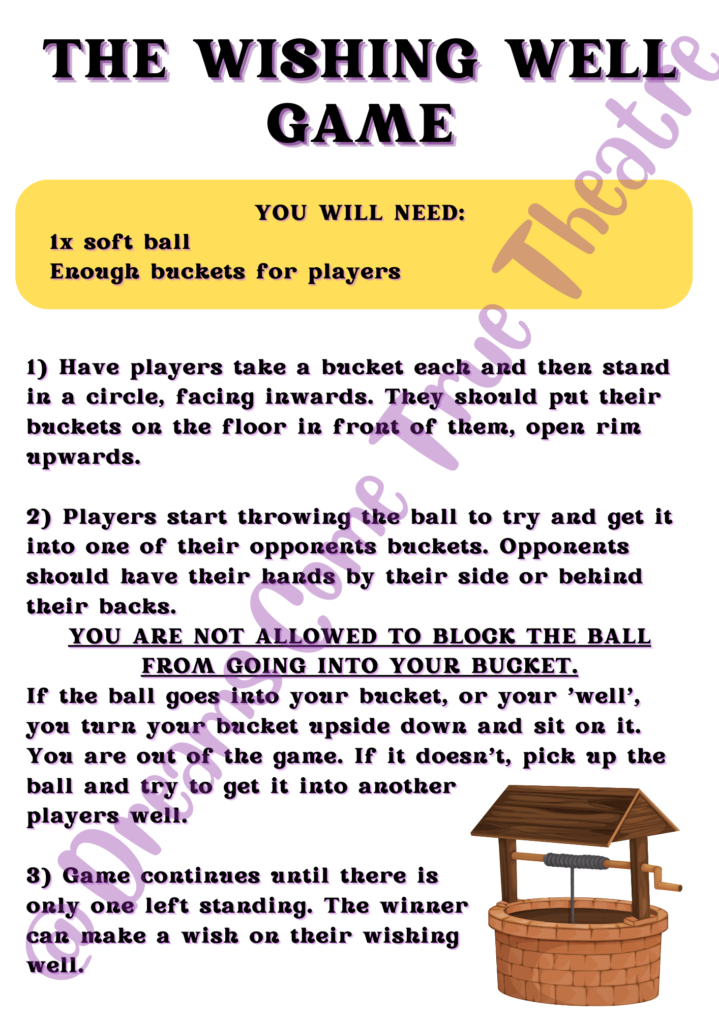 Instructions for playing 