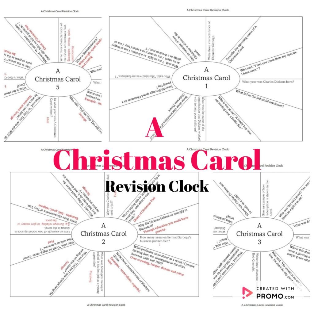 A Christmas Carol Revision Clock Worksheets – Free and Premium Teaching Resources & Worksheets 