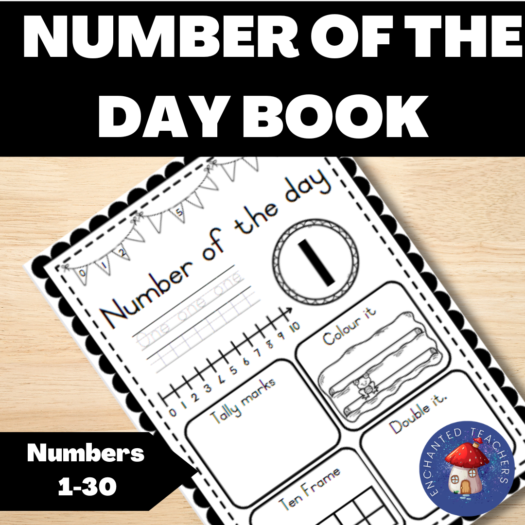 Educational number activity book for children, numbers 1-30.