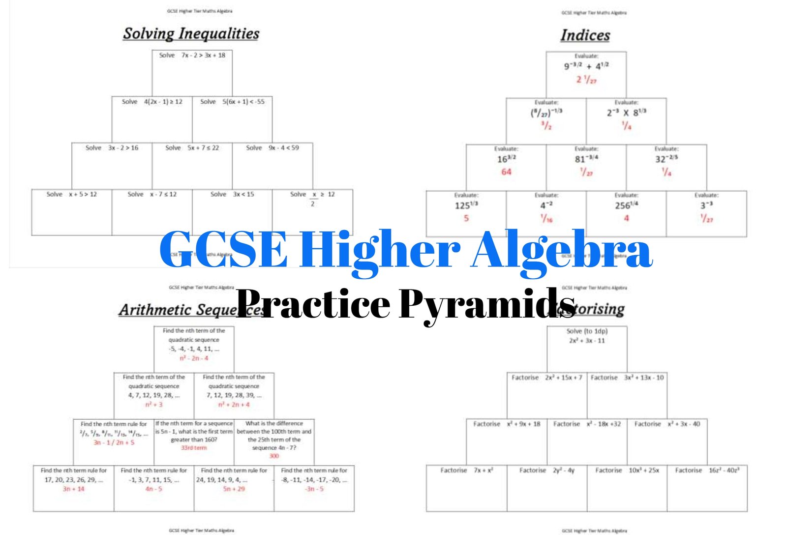 gcse-higher-tier-maths-algebra-practice-pyramid-worksheets-free-and-premium-teaching-resources