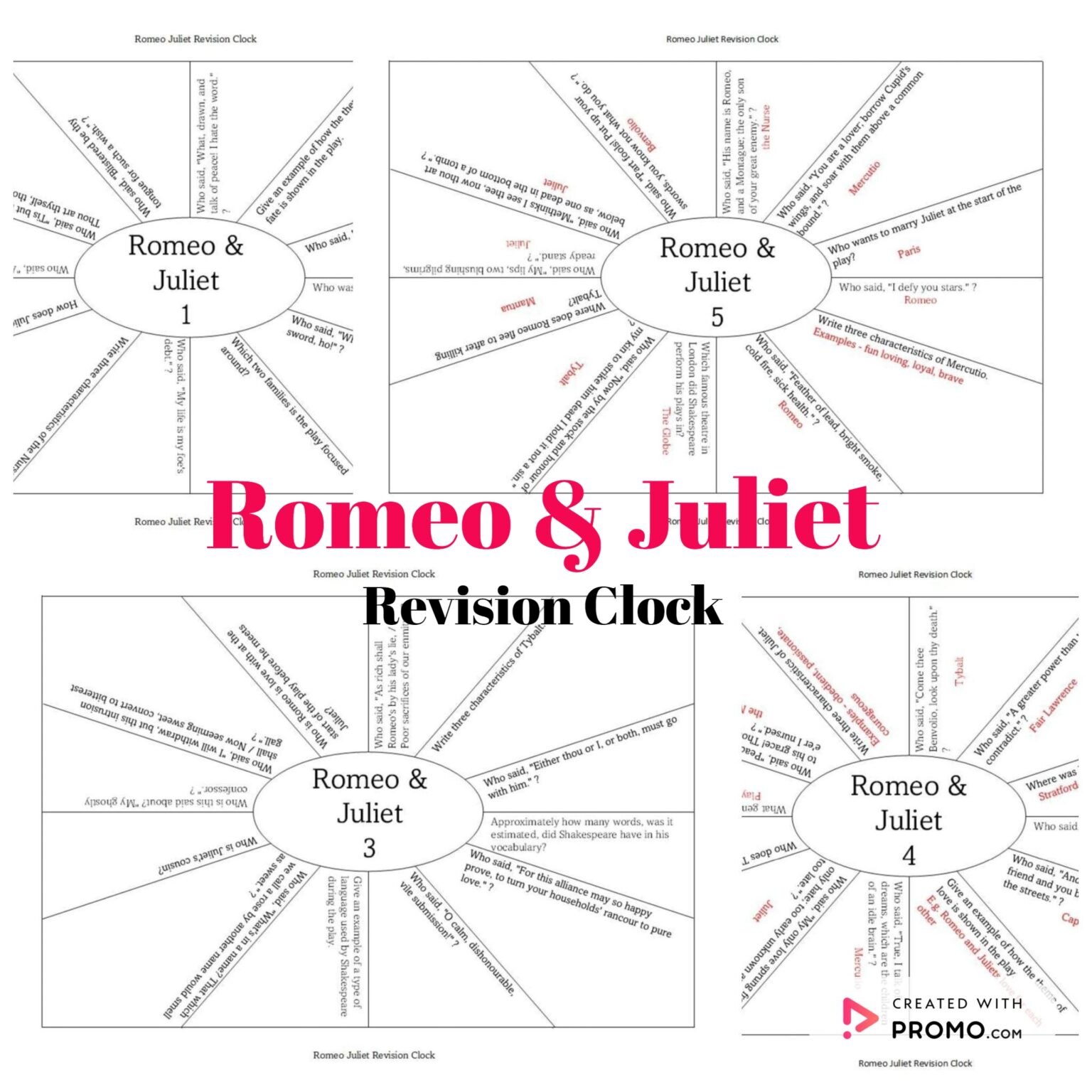 romeo and juliet themes worksheet