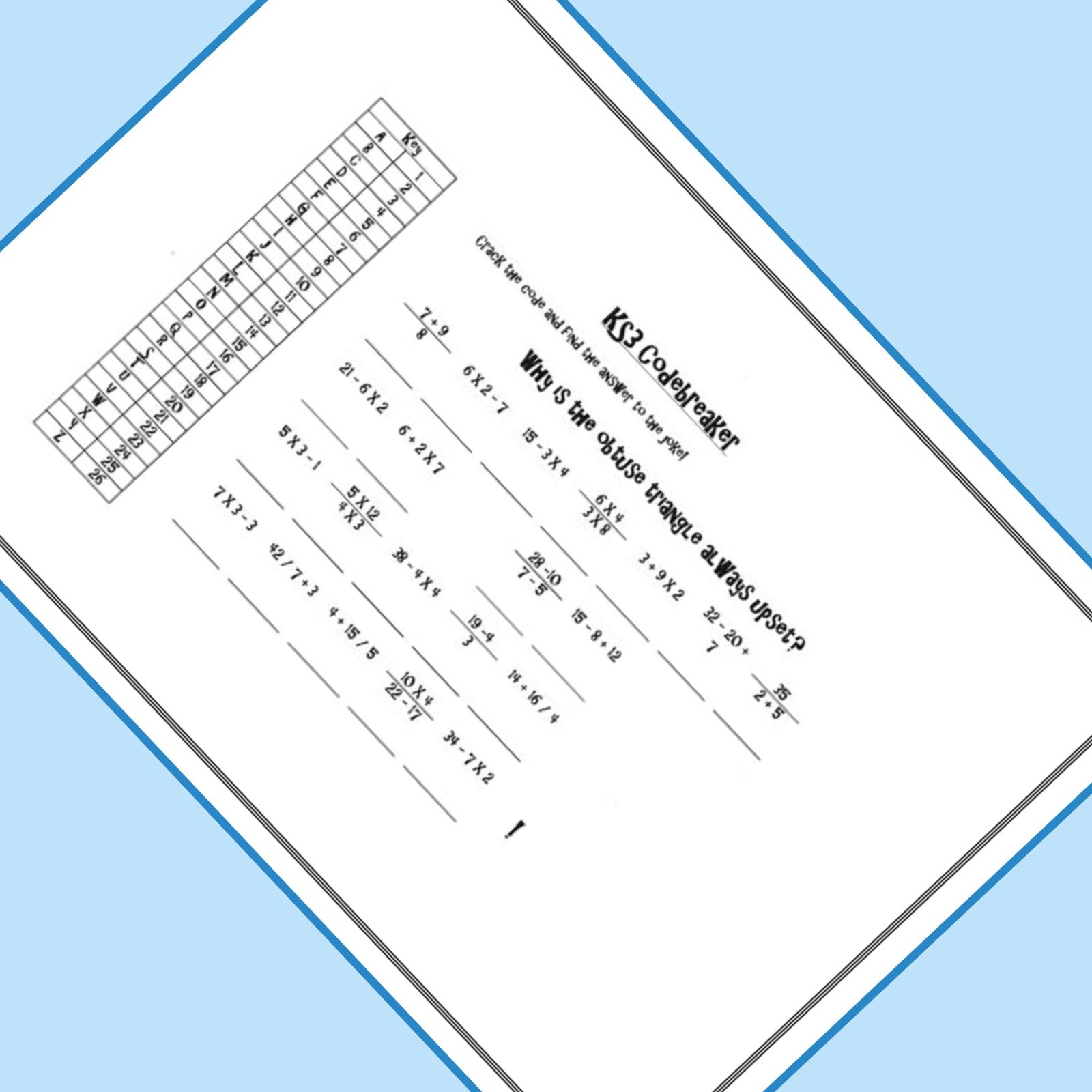 8 printable maths games and worksheets for ks3