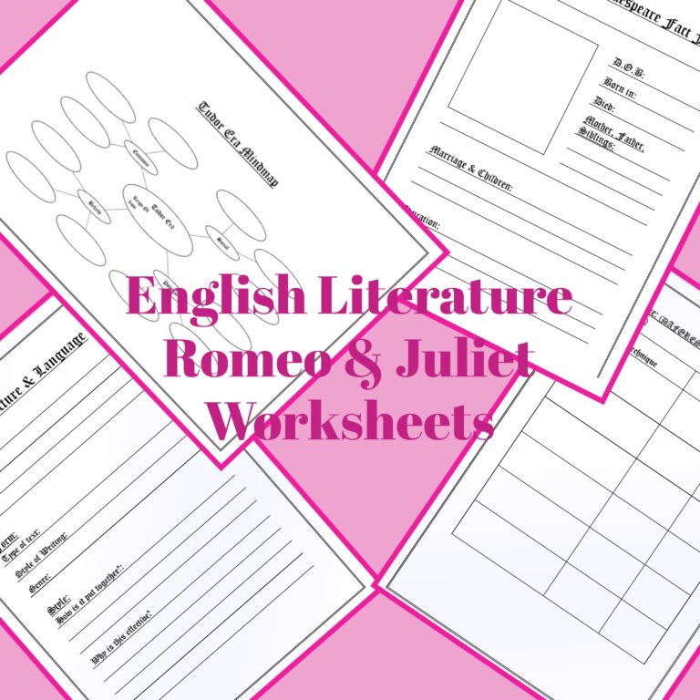 5 Worksheets To Aid Students' Study Of Romeo And Juliet