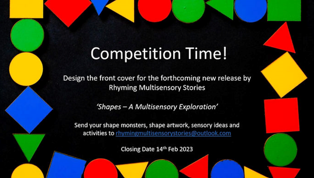 Cover design competition announcement for Rhyming Multisensory Stories.
