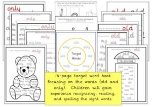 Word Learning Target Boost Your Child's Word Power: 12-page Target Word Workbook for Reading ...