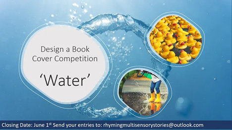 Book cover competition poster themed on 'Water'.