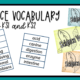 KS1 and KS2 science vocabulary lists displayed.