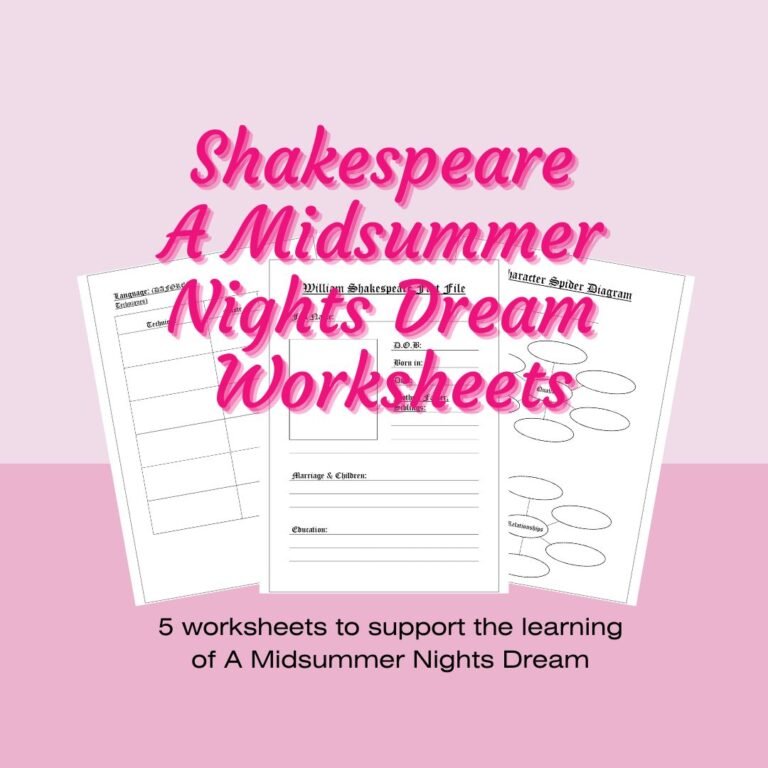 5 Engaging Worksheets for Studying A Midsummer Night's Dream