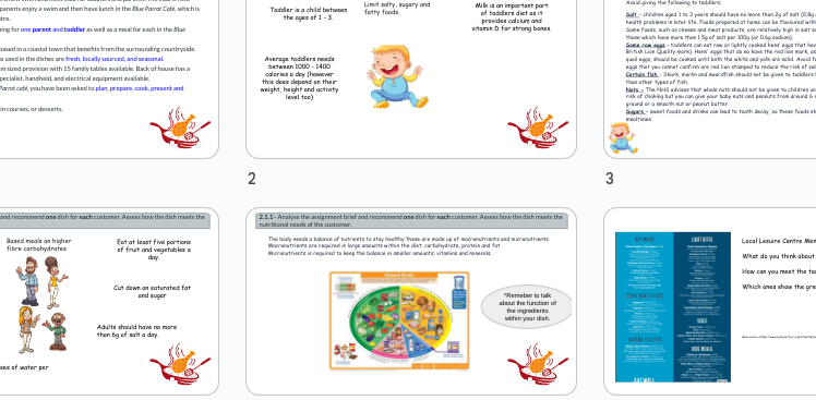 Educational infographic posters for child nutrition and health.
