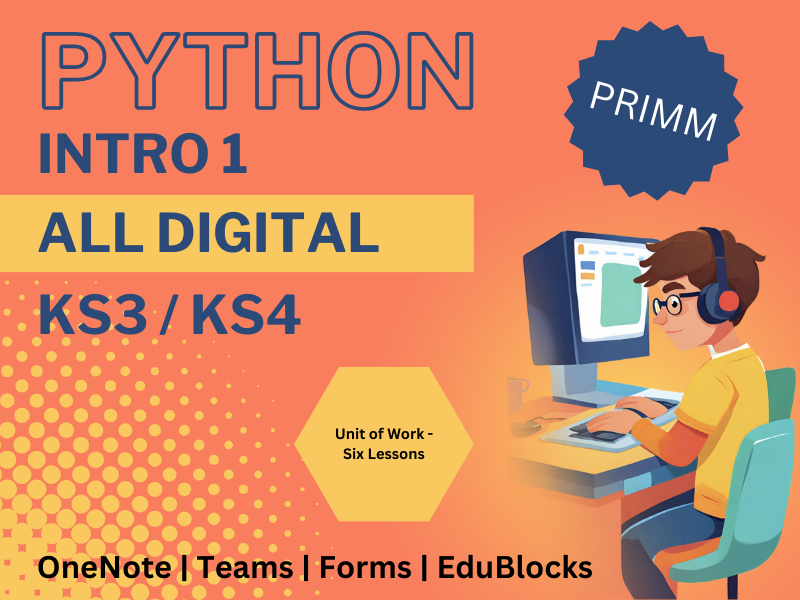 Python Introductory Course Poster for KS3/KS4 with PRIMM.