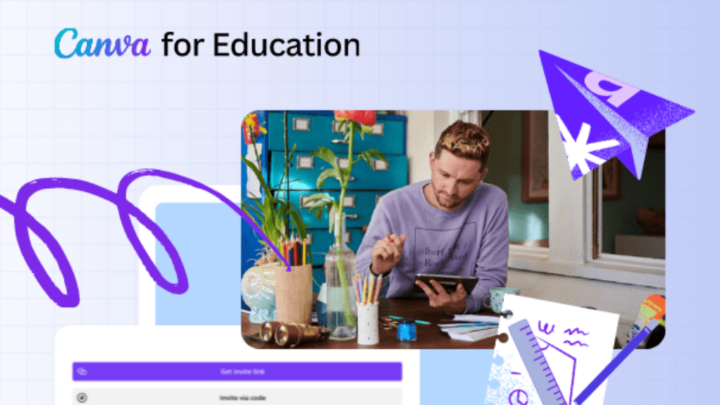 Educational graphic design tools, Canva for Education banner.