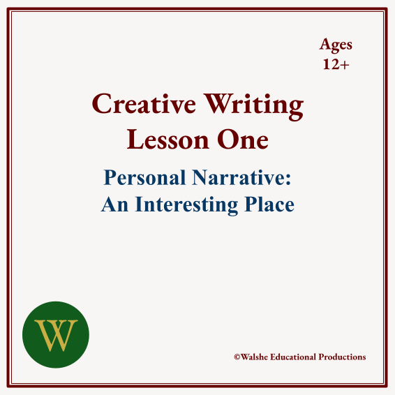 Creative Writing Lesson Cover for Teens on Personal Narrative
