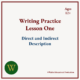 Educational Writing Practice Lesson One Cover Page