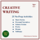 Creative writing activity book cover for ages 12+.