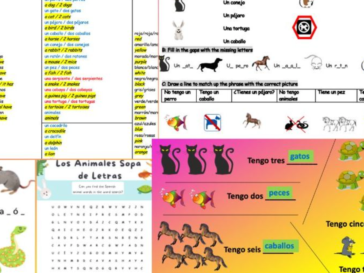 Spanish language educational materials for children.