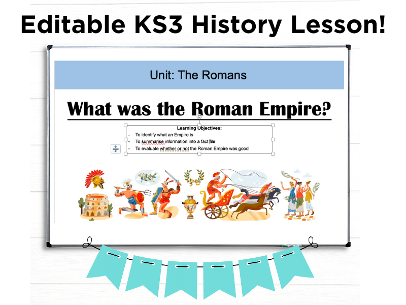 KS3 History lesson slide on the Roman Empire.