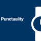 Educational slide about punctuality, level 4 with watch icon.