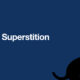 Presentation slide on superstitions featuring black cat.