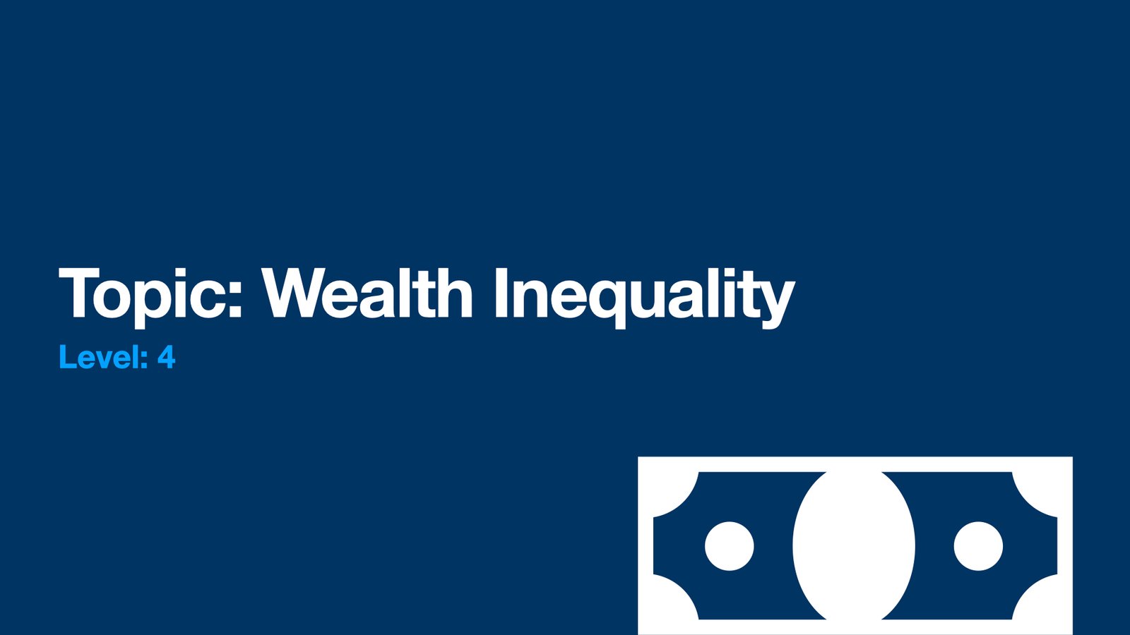 Educational slide on wealth inequality discussion.