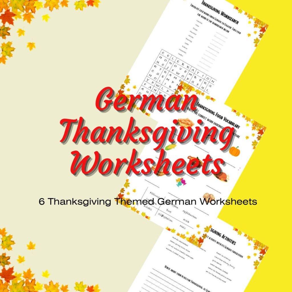 Engaging German Thanksgiving Worksheets for Vocabulary Acquisition and ...
