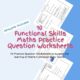 Maths functional skills worksheets with answers displayed.