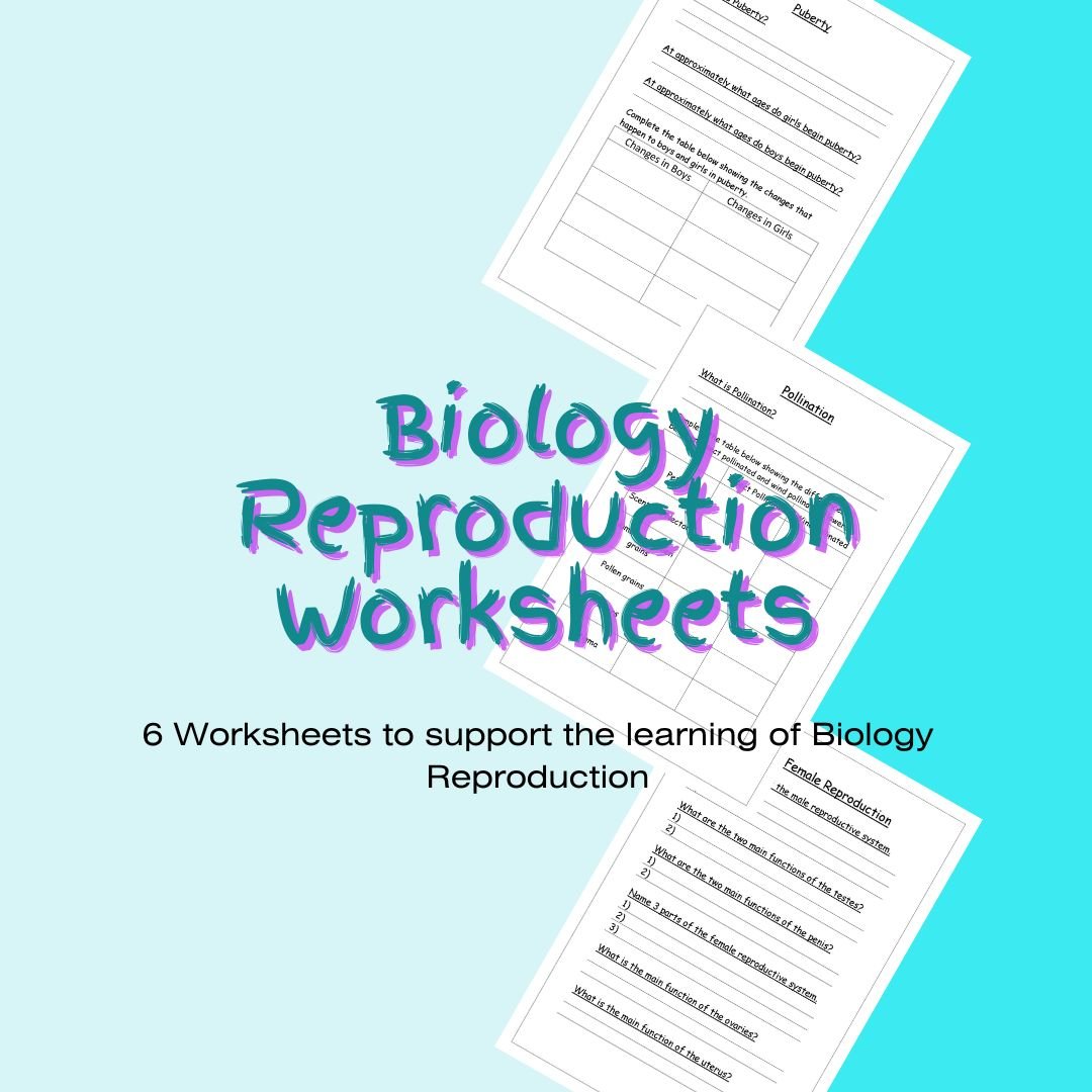 Educational Biology Reproduction Worksheets.