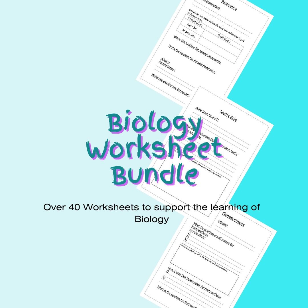 Educational Biology worksheets bundle advertisement.