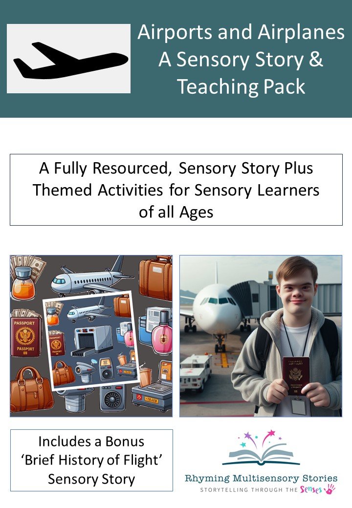 Educational airport and airplanes sensory story teaching pack.