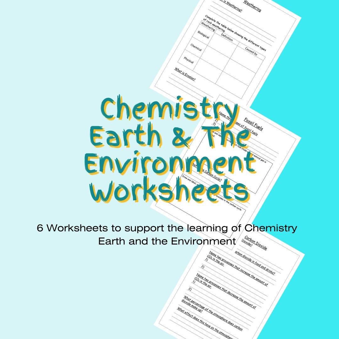 Educational Chemistry worksheets on environment.