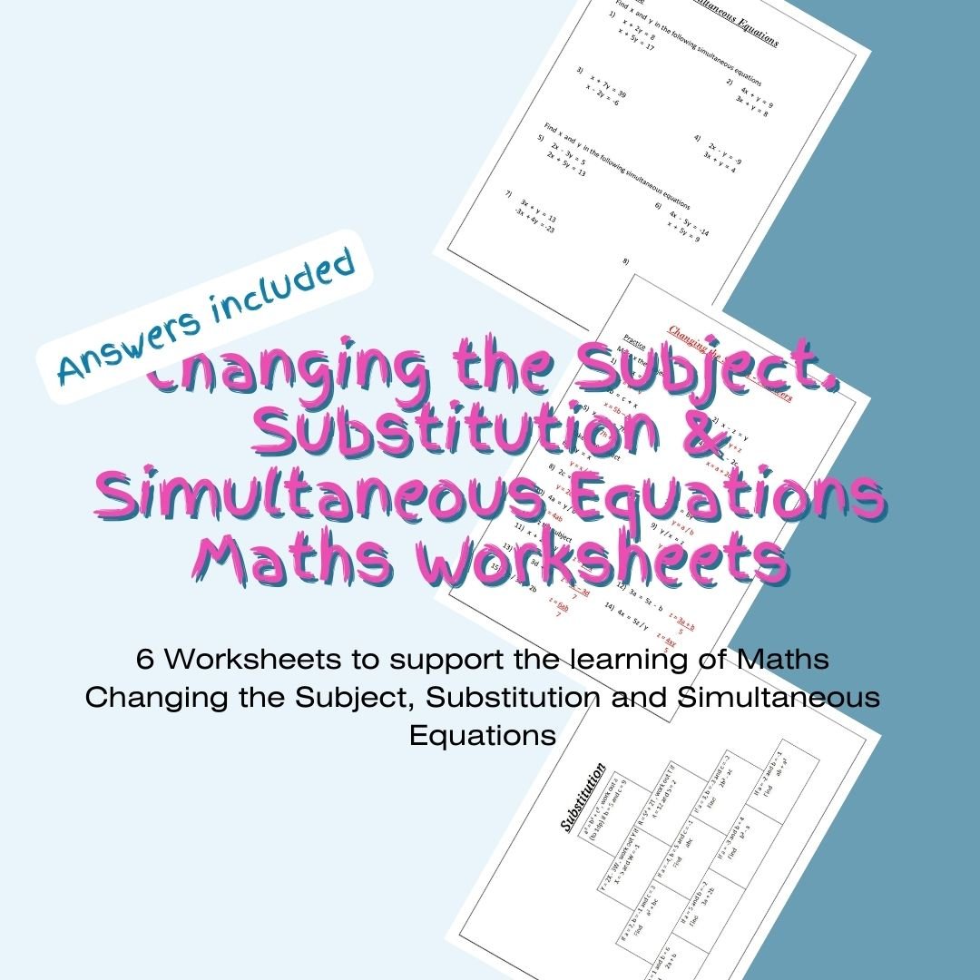 Maths worksheets on equations with answers.