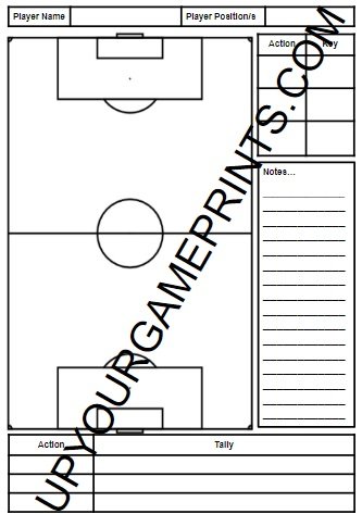 Blank soccer strategy planning sheet.