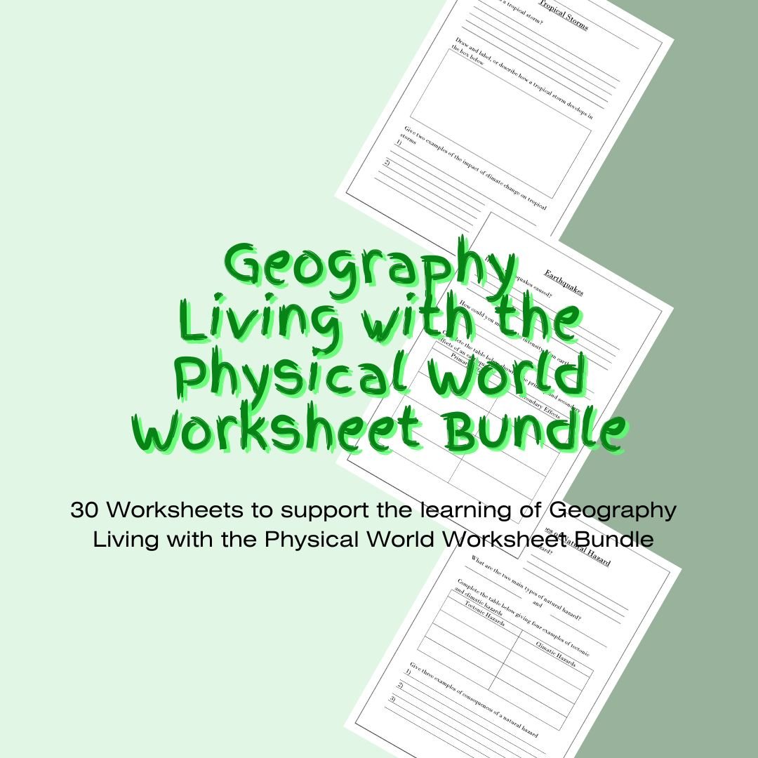 Geography education worksheets bundle for physical world study