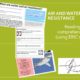 Educational poster on air and water resistance concepts.